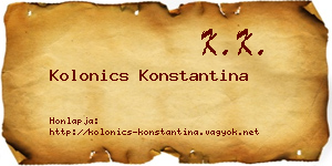 Kolonics Konstantina névjegykártya